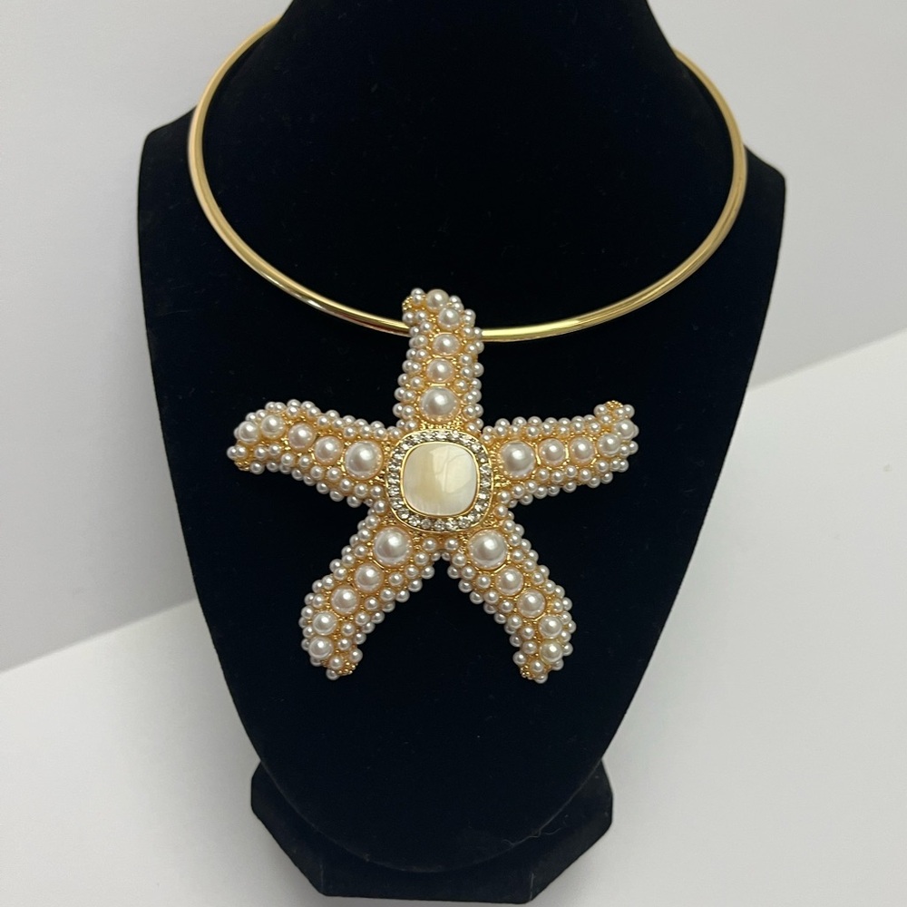 NWT ⚜️🌟⚜️ Piper K Gorgeous glass pearl Starfish Pendant Necklace - Picture 10 of 14